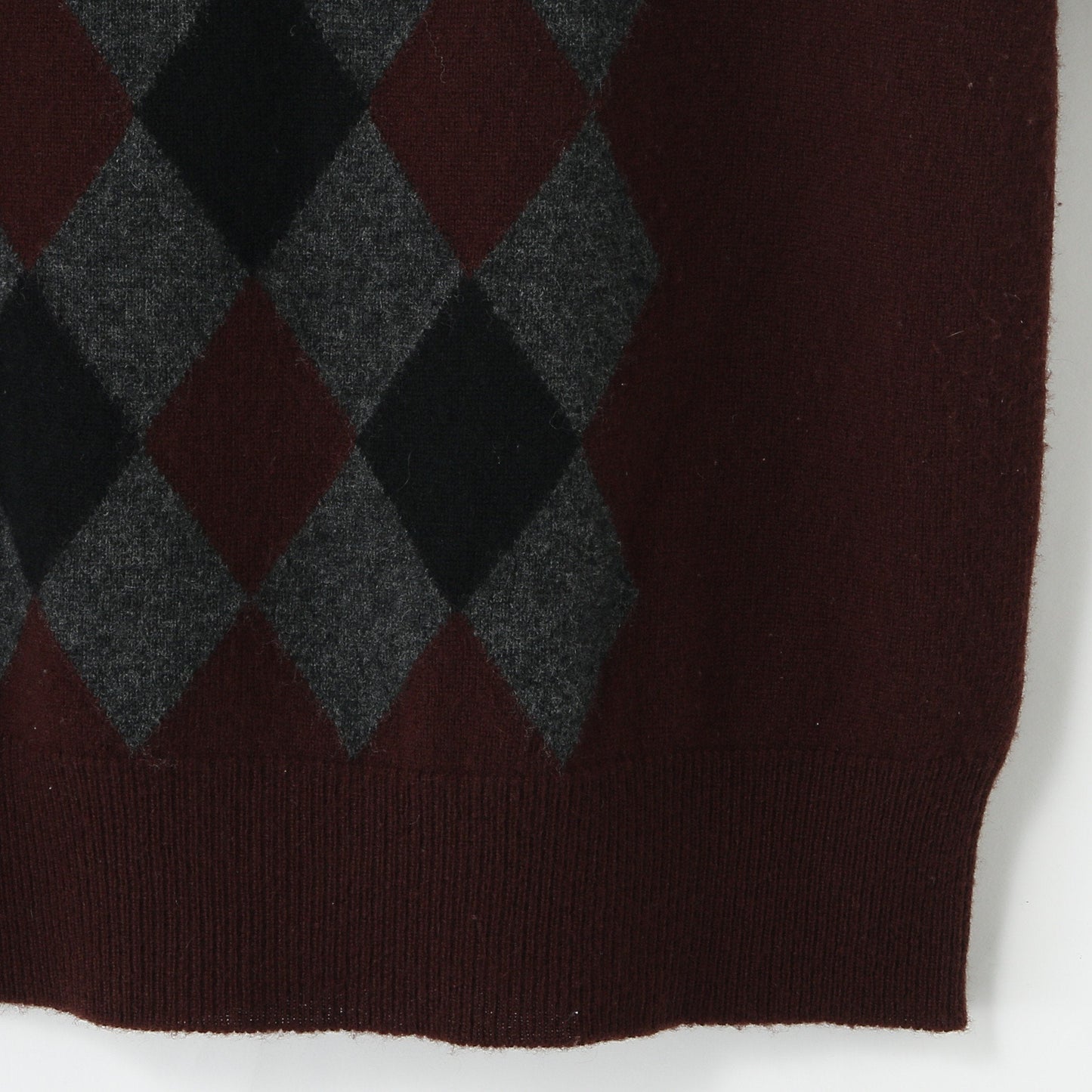 WOOL CASHMERE ARGYLE KNIT