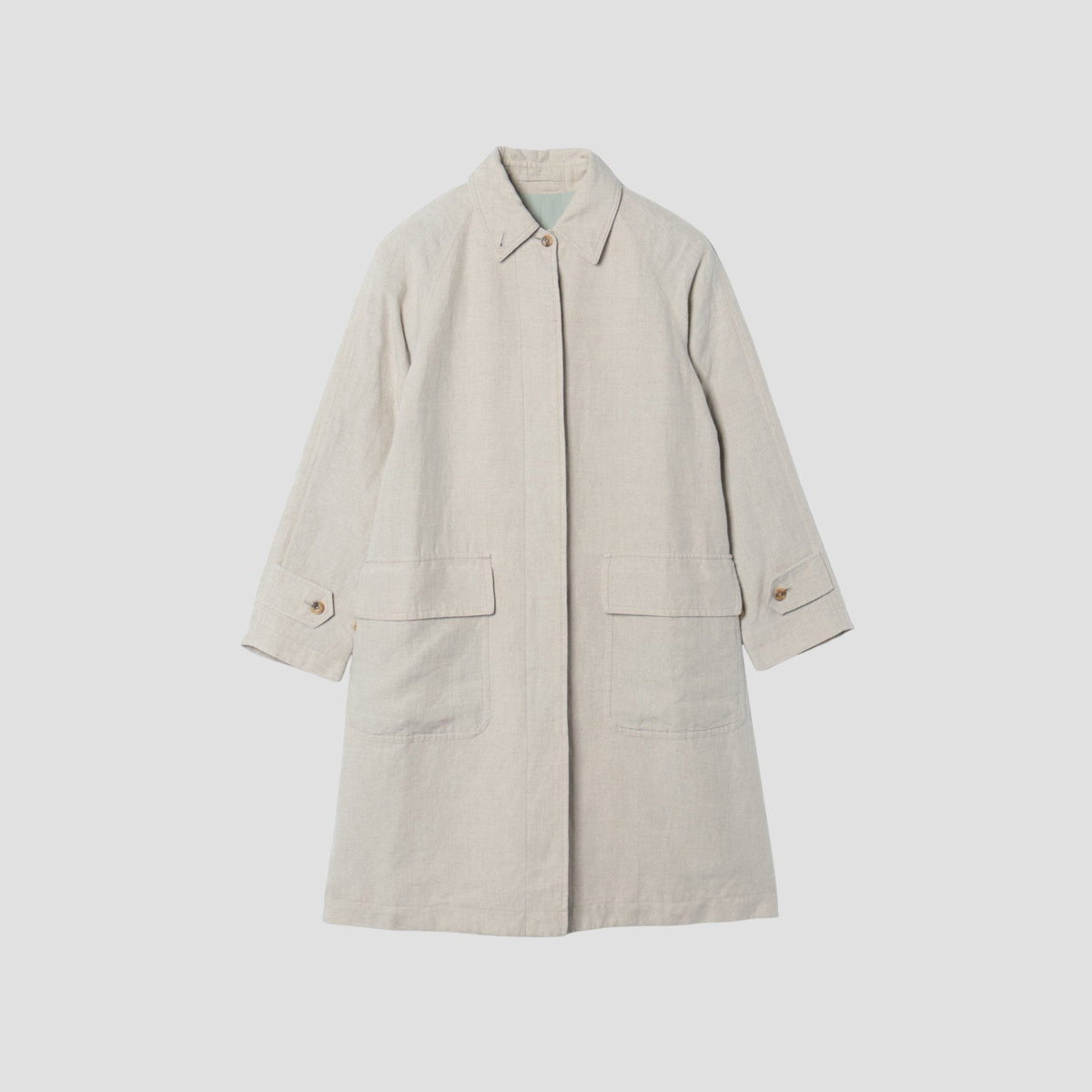 PLAIN WEAVE LINEN COAT