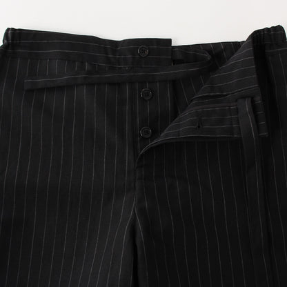WOOL LINEN PINSTRIPE TROUSERS