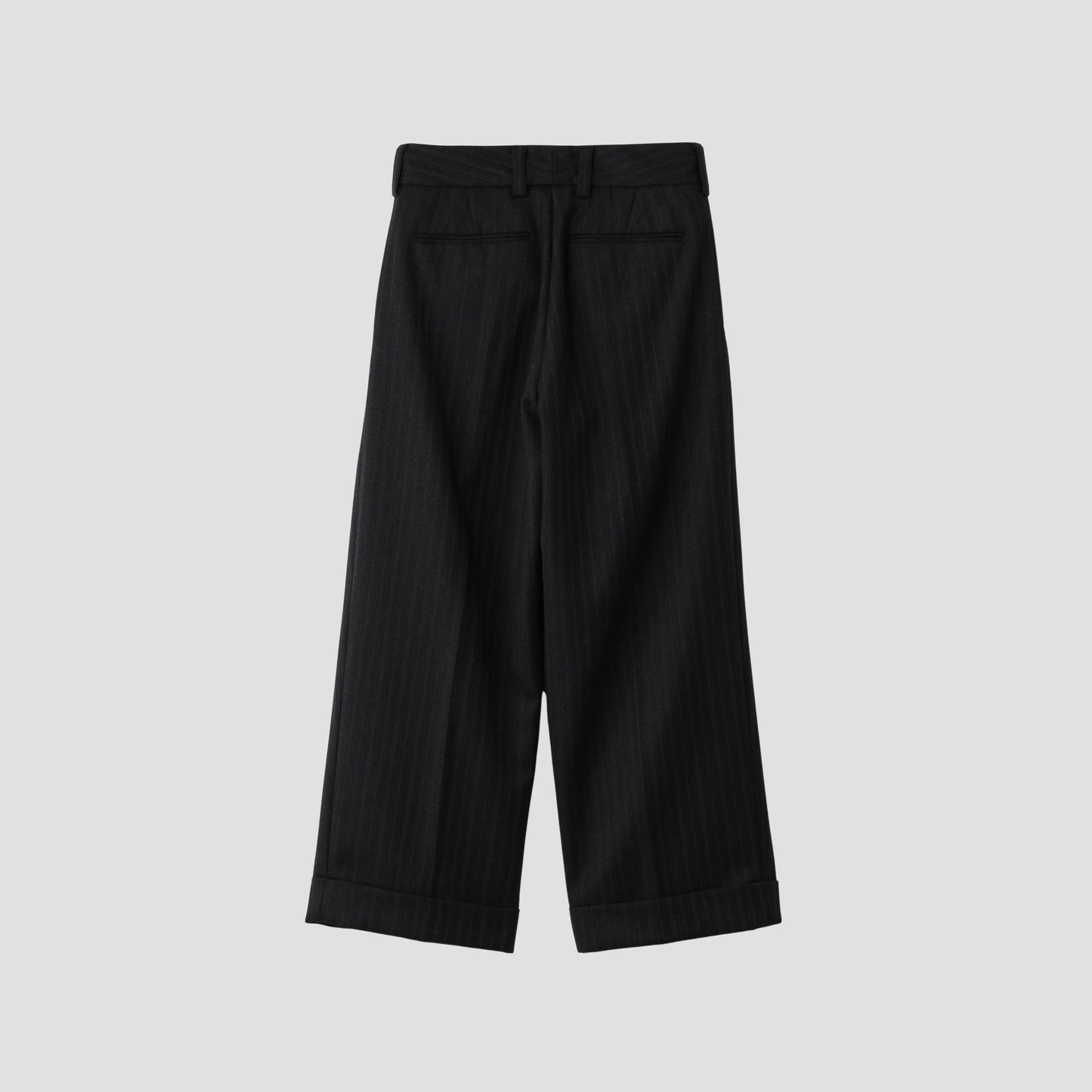 MORNING STRIPE WOOL TWILL TROUSERS