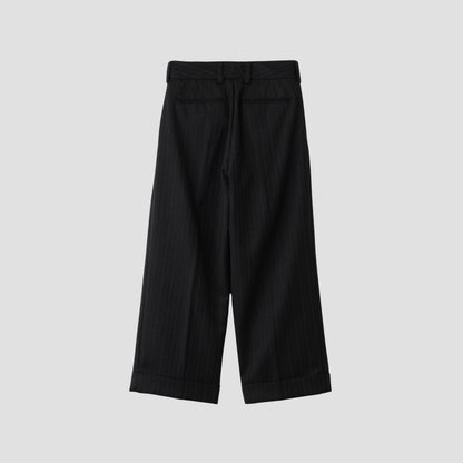 MORNING STRIPE WOOL TWILL TROUSERS