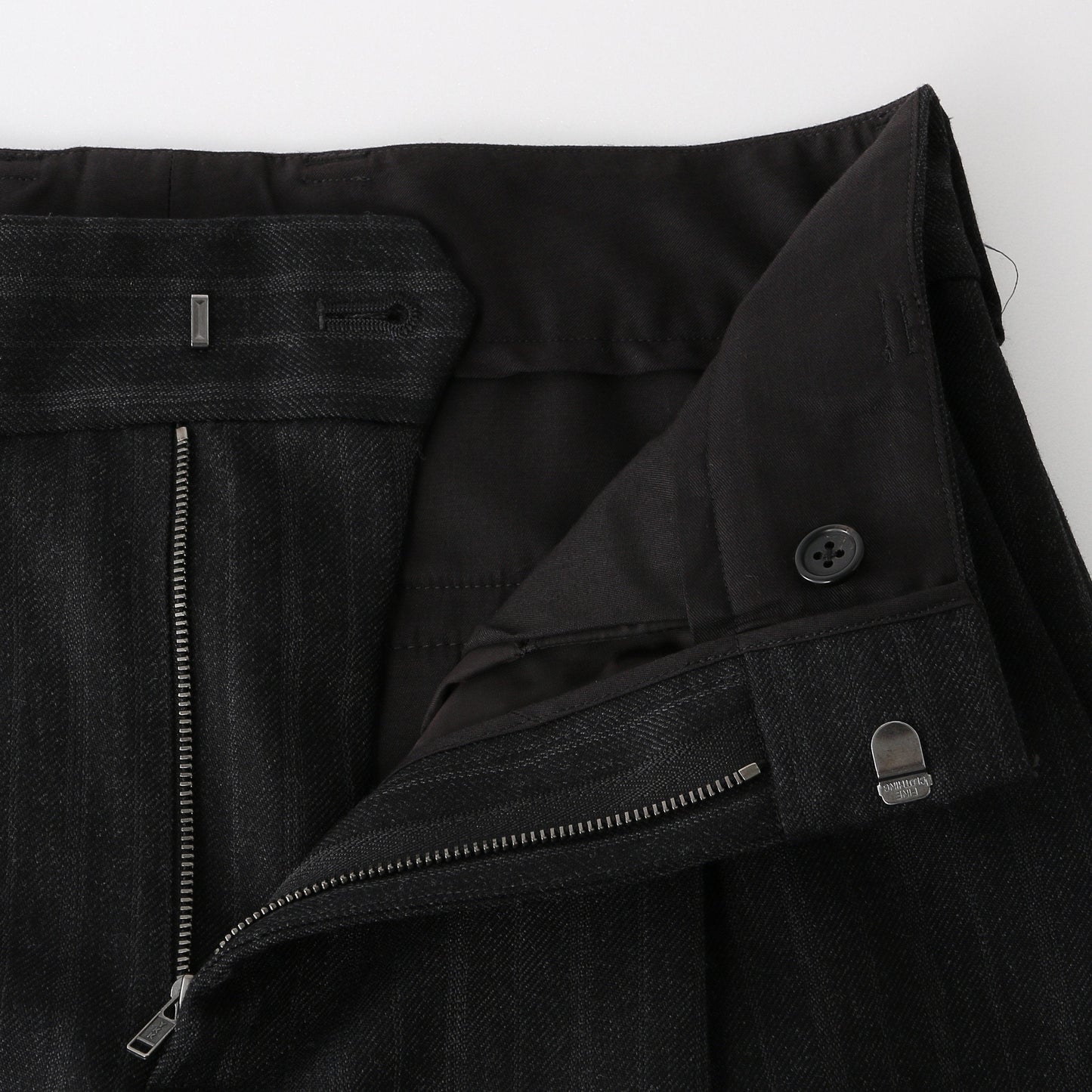 MORNING STRIPE WOOL TWILL TROUSERS