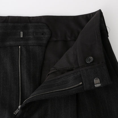 MORNING STRIPE WOOL TWILL TROUSERS