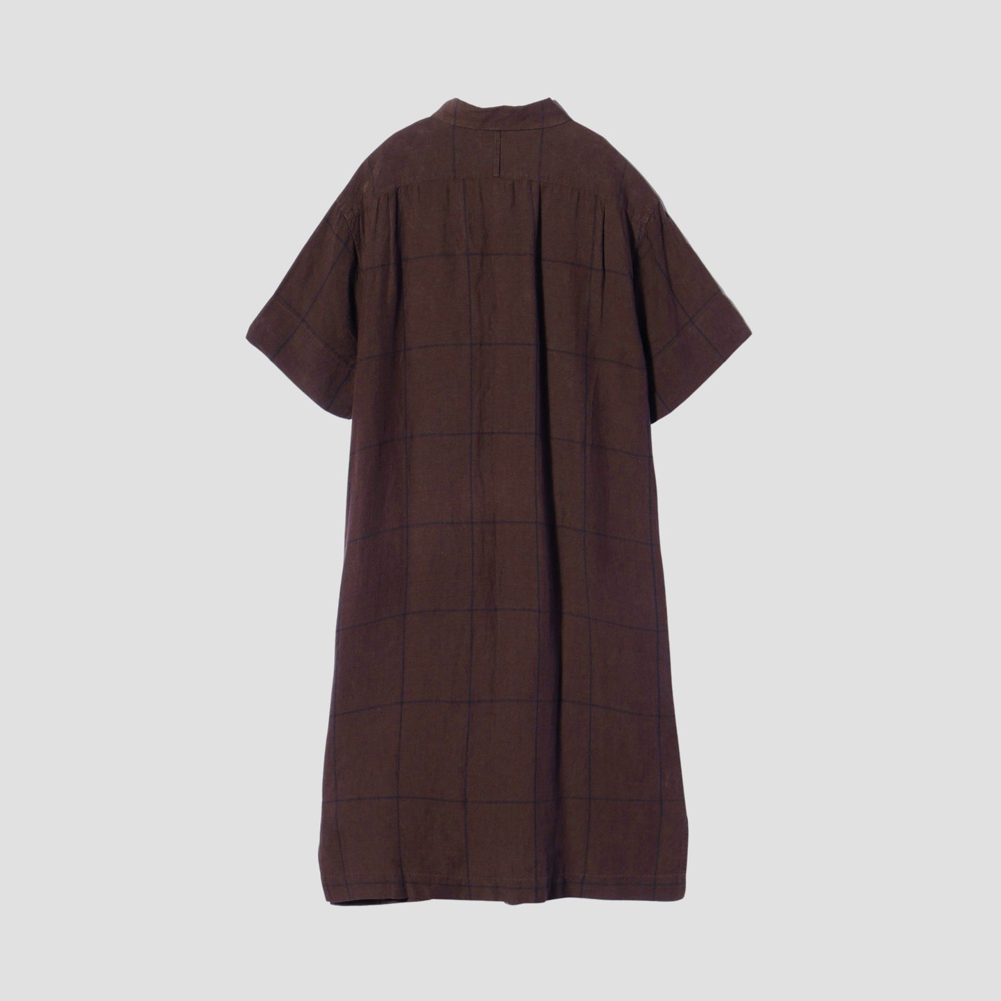 LARGE WINDOWPANE LINEN DRESS