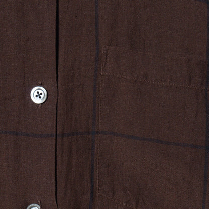 LARGE WINDOWPANE LINEN DRESS