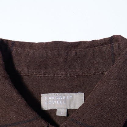 LARGE WINDOWPANE LINEN DRESS