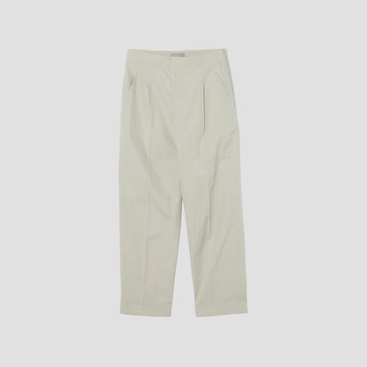 WASHED YARN DYE POPLIN TROUSERS