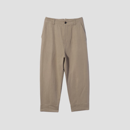 COTTON LINEN TWILL TROUSERS