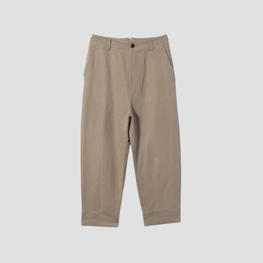 COTTON LINEN TWILL TROUSERS
