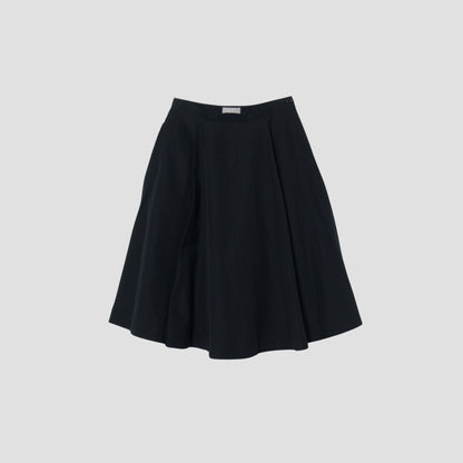 WOOL LINEN POPLIN SKIRT