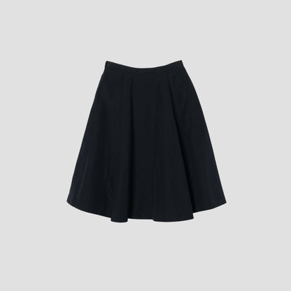 WOOL LINEN POPLIN SKIRT