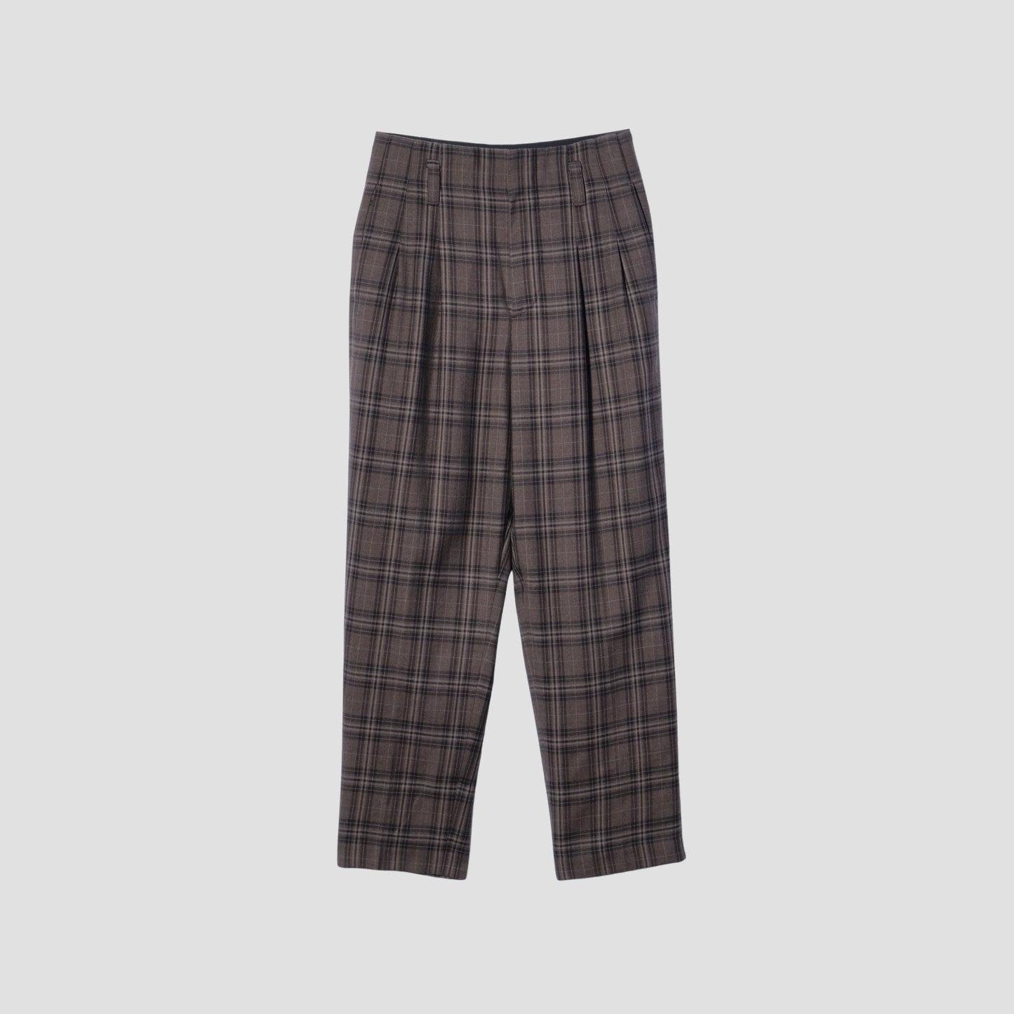TONAL CHECK WOOL TROUSERS