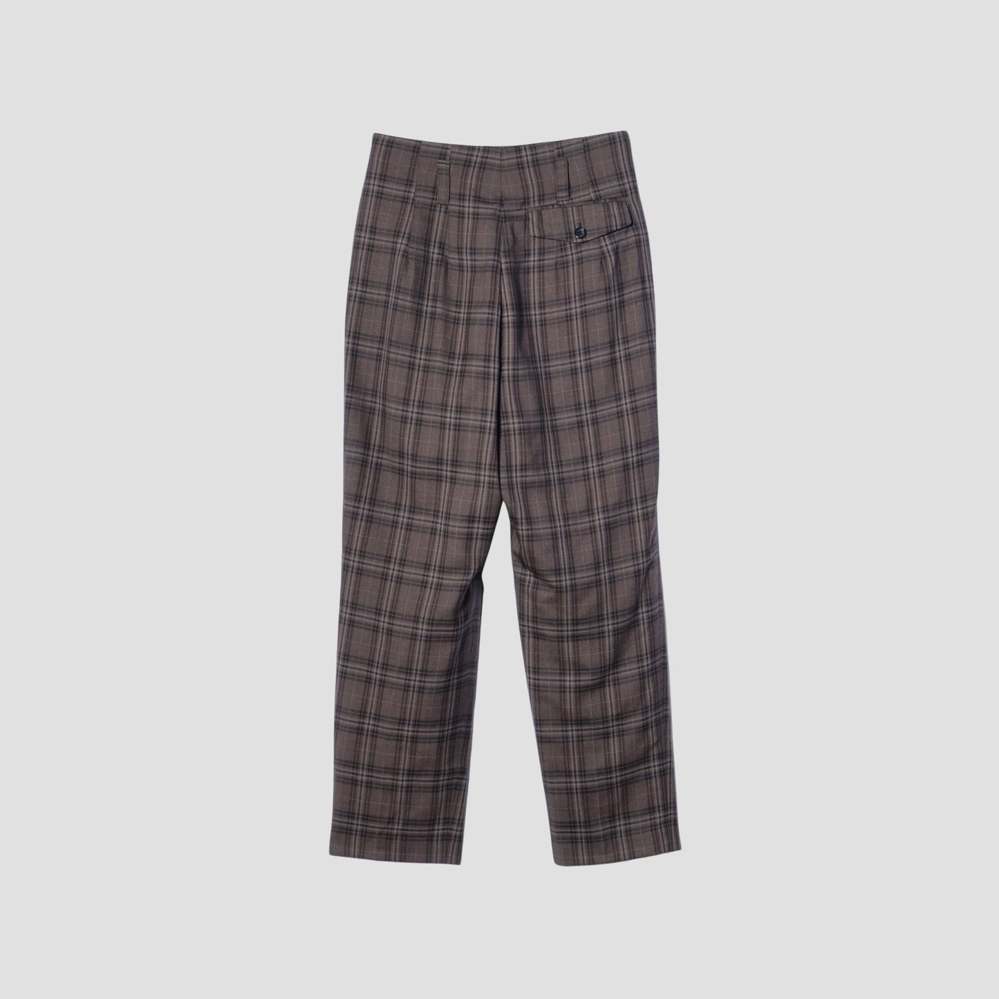 TONAL CHECK WOOL TROUSERS