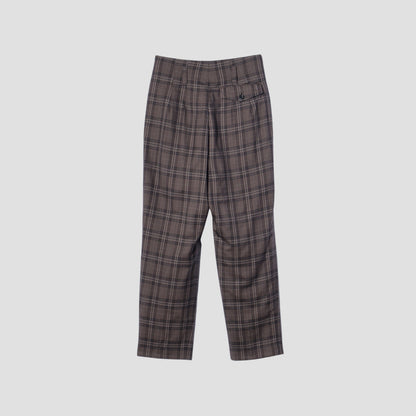 TONAL CHECK WOOL TROUSERS