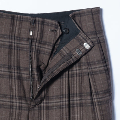 TONAL CHECK WOOL TROUSERS