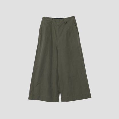 PLAIN WEAVE COTTON LINEN TROUSERS