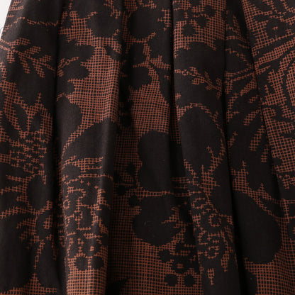 DAMASK COTTON LINEN TWILL SKIRT