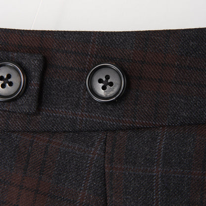 PLAID WOOL TROUSERS