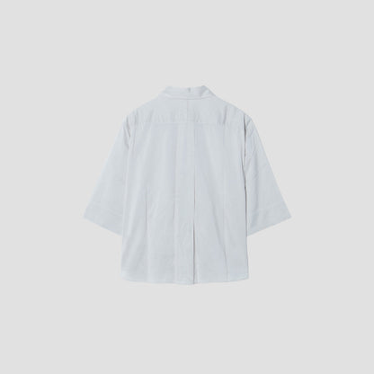 FINE STRIPE COTTON SILK SHIRT