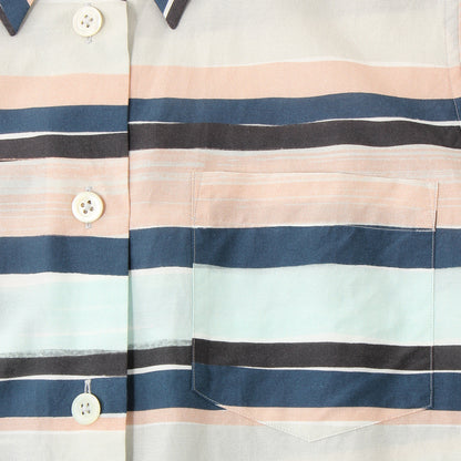 COTTON SILK PAINTED STRIPE SHIRT