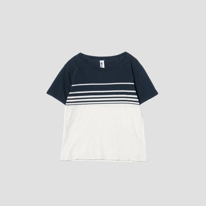 COTTON LINEN PANEL STRIPE JERSEY
