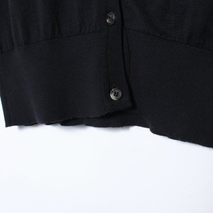 SEA ISLAND COTTON HIGH RIB CARDIGAN KNIT