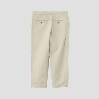 LINEN COTTON TWILL TROUSERS