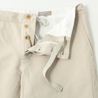 LINEN COTTON TWILL TROUSERS