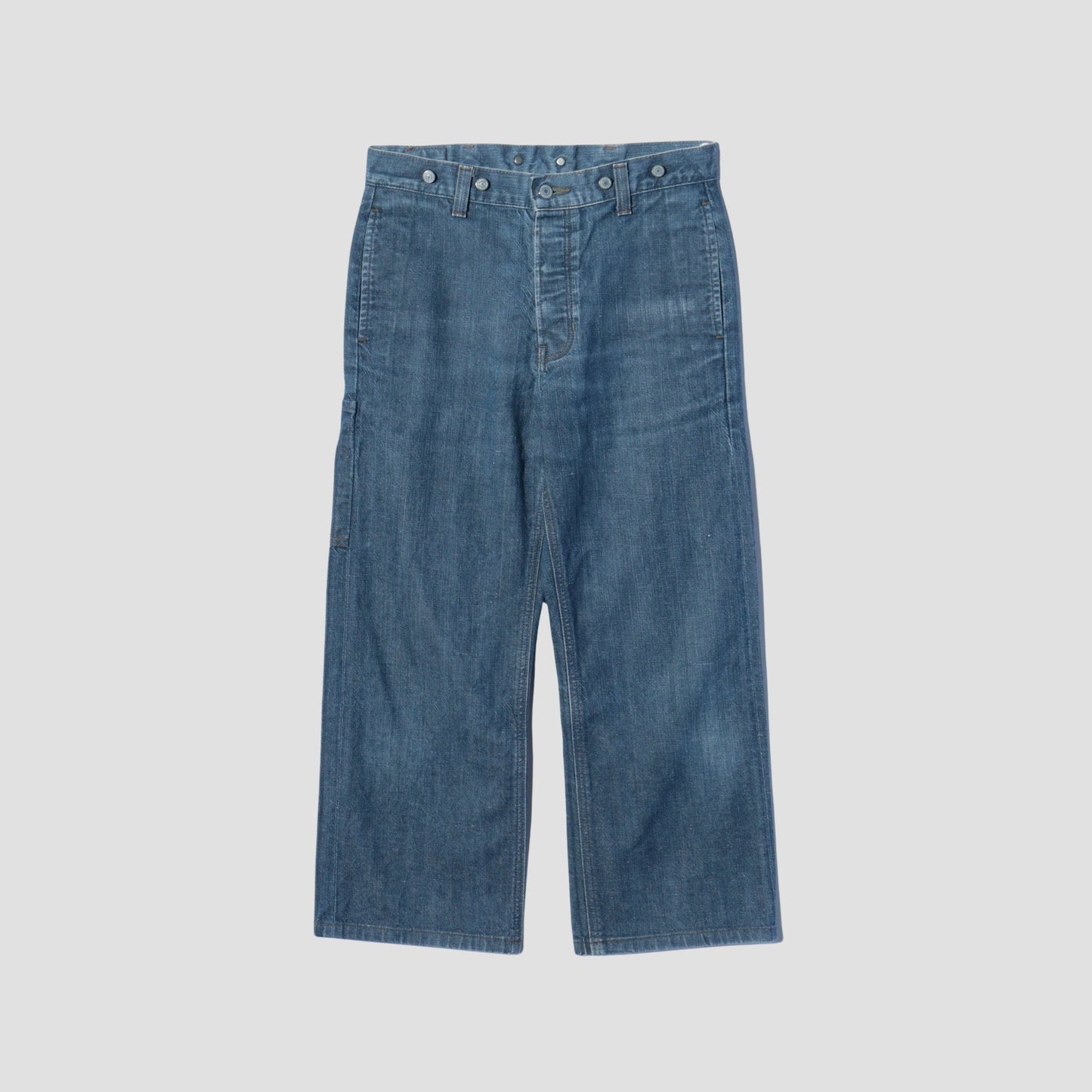 GREY CAST DENIM TROUSERS