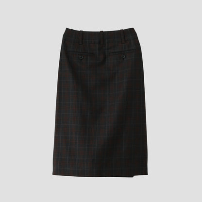 PLAID WOOL SKIRT