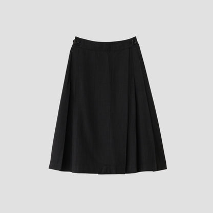 LARGE CHECK WOOL COTTON SKIRT