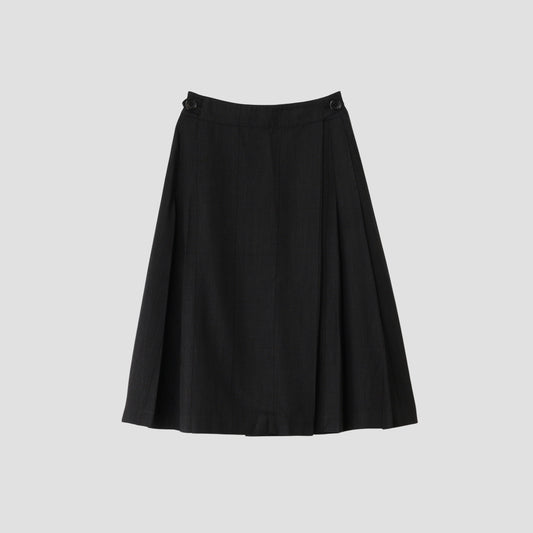 LARGE CHECK WOOL COTTON SKIRT