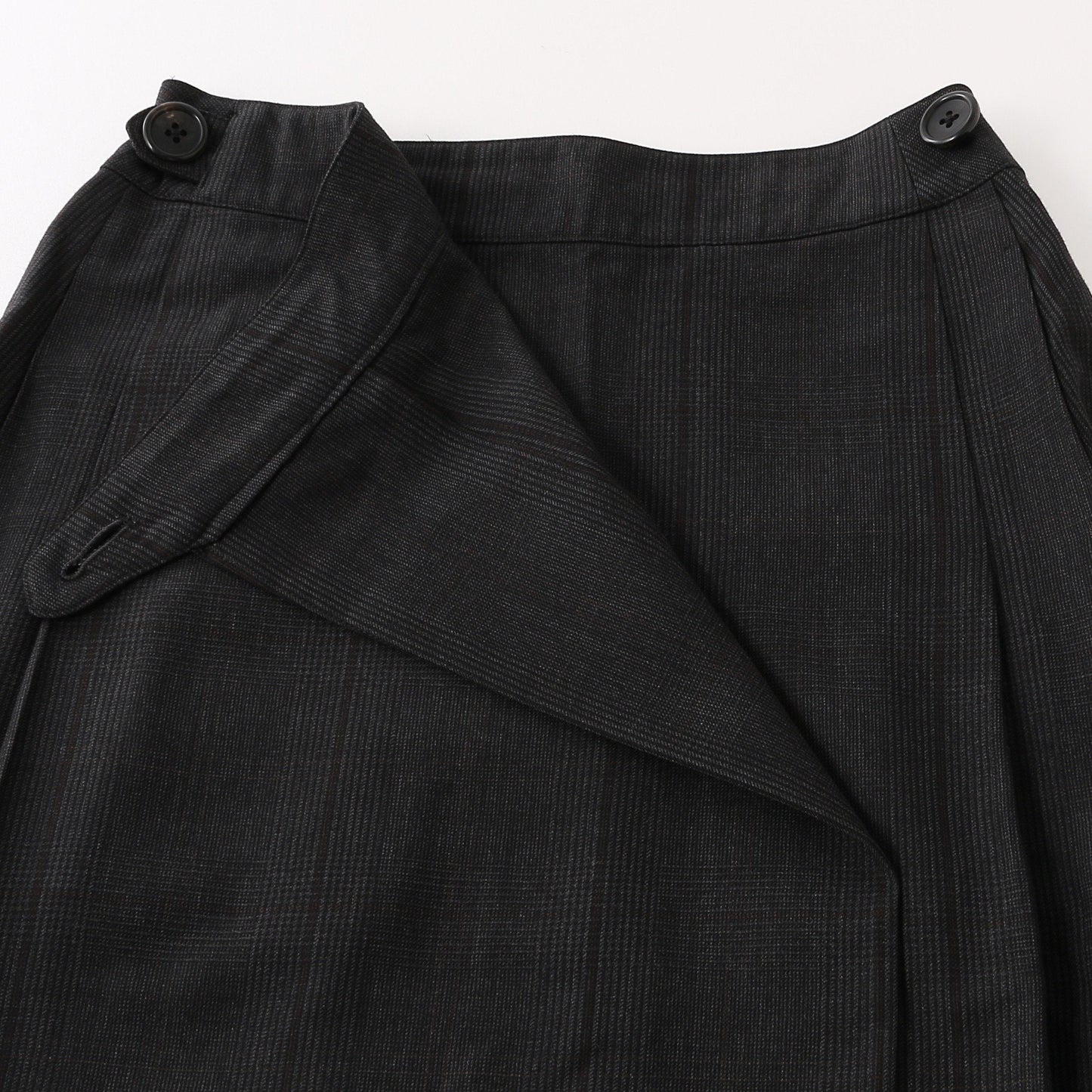 LARGE CHECK WOOL COTTON SKIRT
