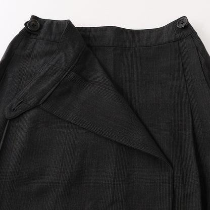 LARGE CHECK WOOL COTTON SKIRT