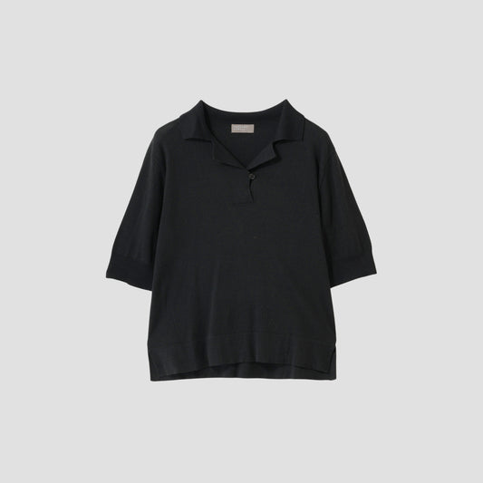 COTTON SILK POLO KNIT