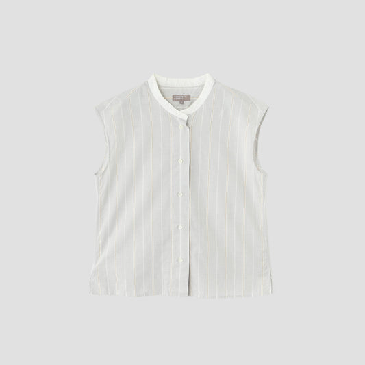 WIDE PJ STRIPE COTTON LINEN SHIRT