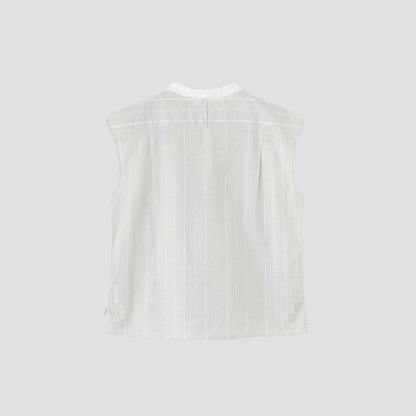 WIDE PJ STRIPE COTTON LINEN SHIRT