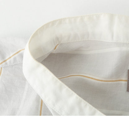 WIDE PJ STRIPE COTTON LINEN SHIRT