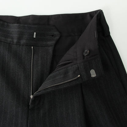 MORNING STRIPE WOOL TWILL TROUSERS