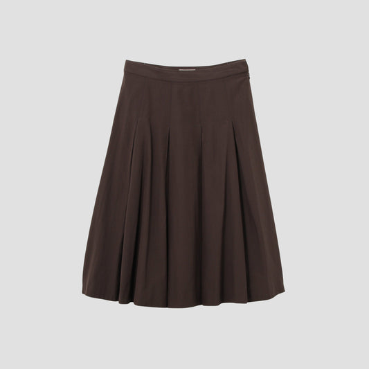 SILK COTTON POPLIN SKIRT