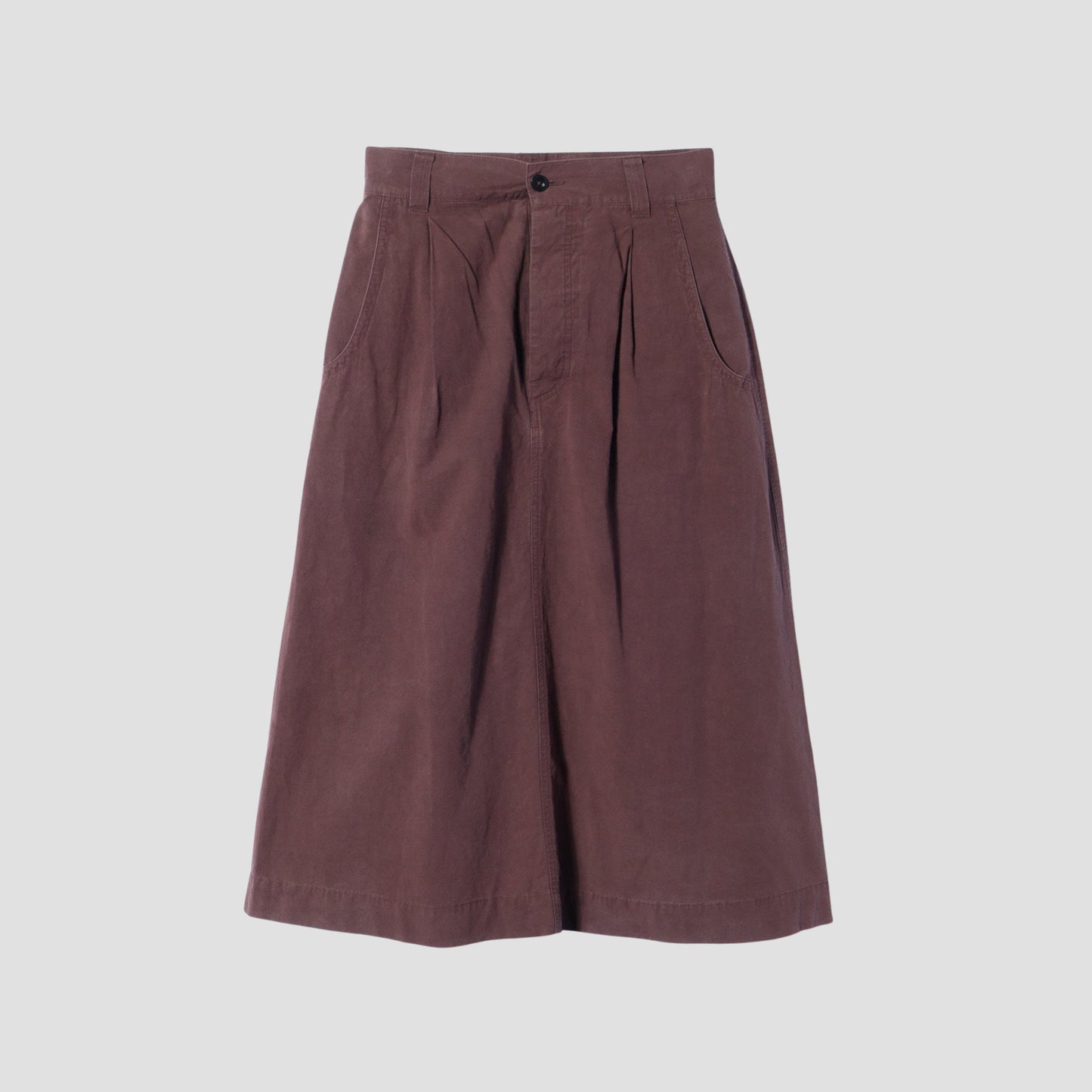 COTTON LINEN PLAIN WEAVE SKIRT