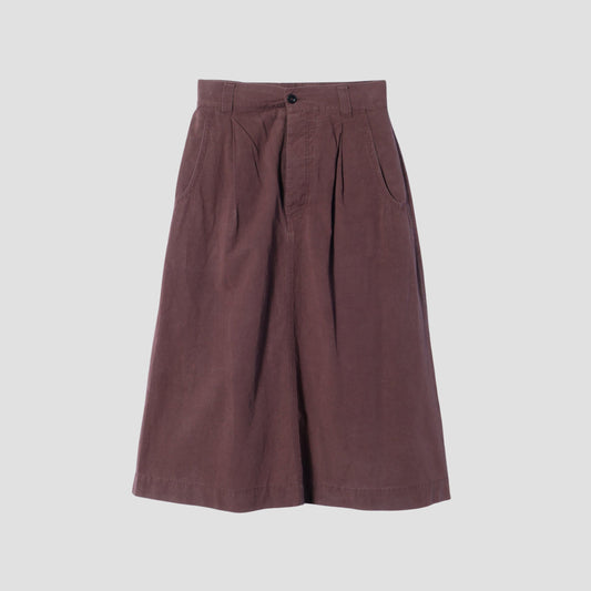COTTON LINEN PLAIN WEAVE SKIRT