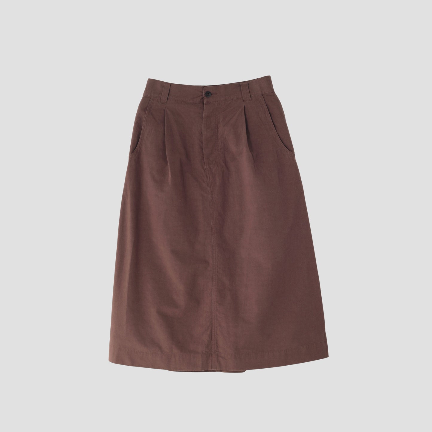 COTTON LINEN PLAIN WEAVE SKIRT