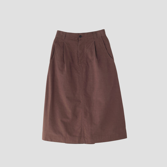 COTTON LINEN PLAIN WEAVE SKIRT