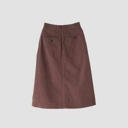 COTTON LINEN PLAIN WEAVE SKIRT