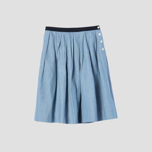 PLAIN WEAVE LINEN COTTON SKIRT