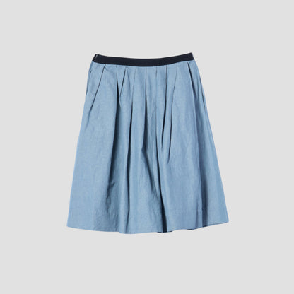 PLAIN WEAVE LINEN COTTON SKIRT
