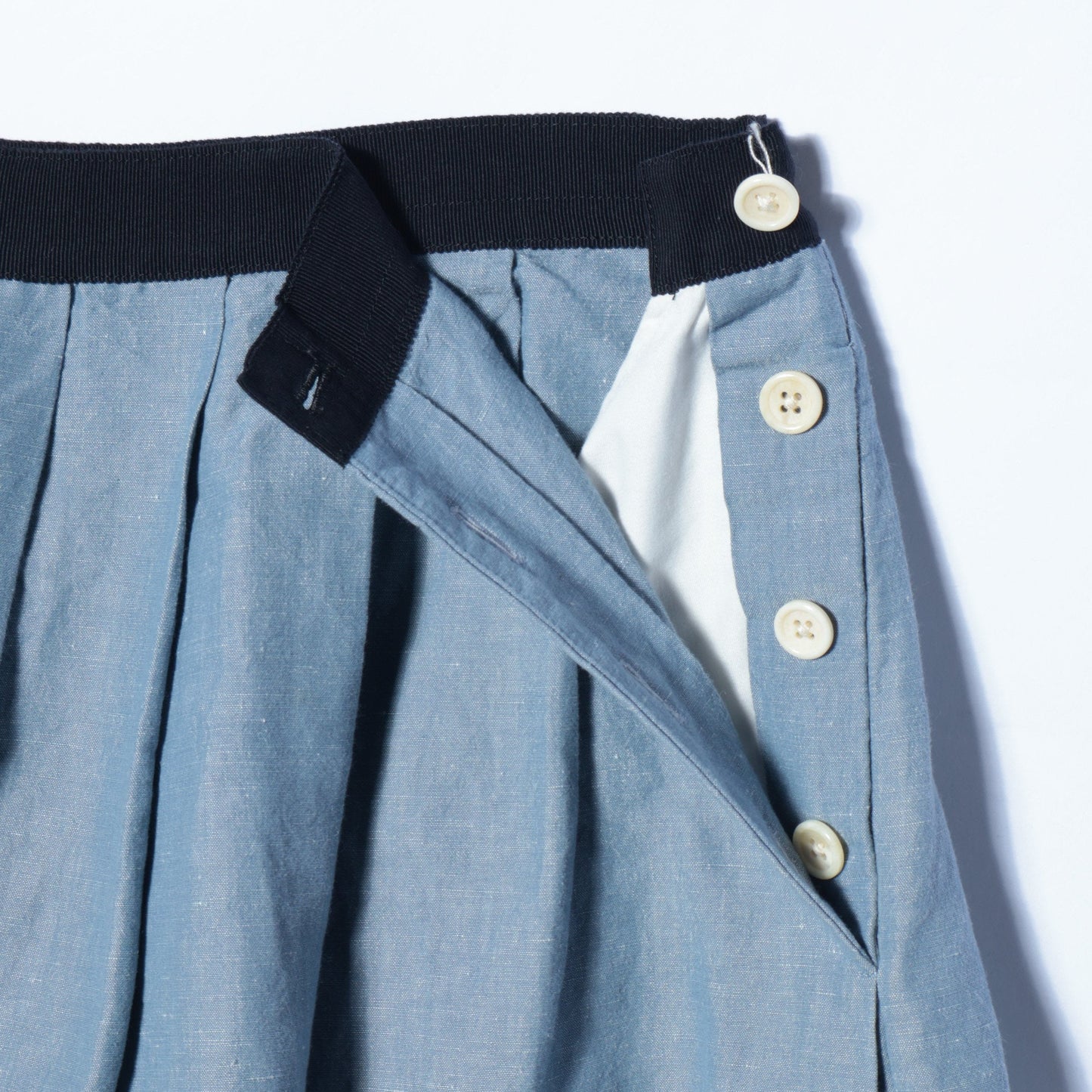 PLAIN WEAVE LINEN COTTON SKIRT