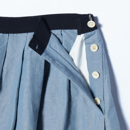 PLAIN WEAVE LINEN COTTON SKIRT