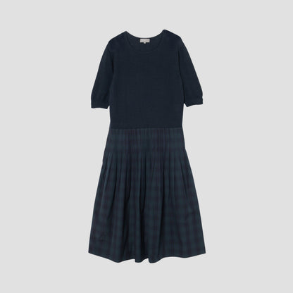 TARTAN POPLIN COTTON DRESS